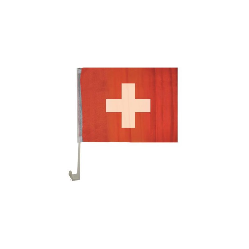 DRAPEAU SUPPORTER DE VOITURE SUISSE EN TISSU