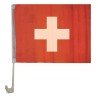 DRAPEAU SUPPORTER DE VOITURE SUISSE EN TISSU