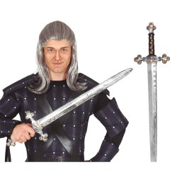 EPEE CHEVALIER EN PLASTIQUE OR ET ARGENT 71 CM 