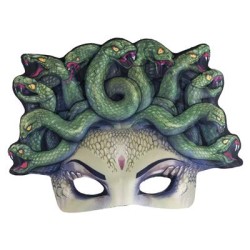 MASQUE LOUP DE MEDUSA VERT AVEC SERPENTS