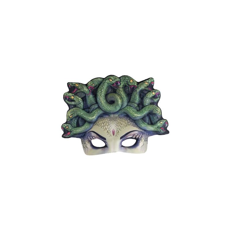 MASQUE LOUP DE MEDUSA VERT AVEC SERPENTS
