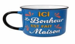 MUG ICI LE BONHEUR EST FAIT MAISON COULEUR BLEU