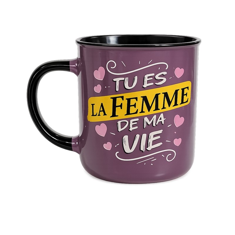 MUG TU ES LA FEMME DE MA VIE COULEUR VIOLET