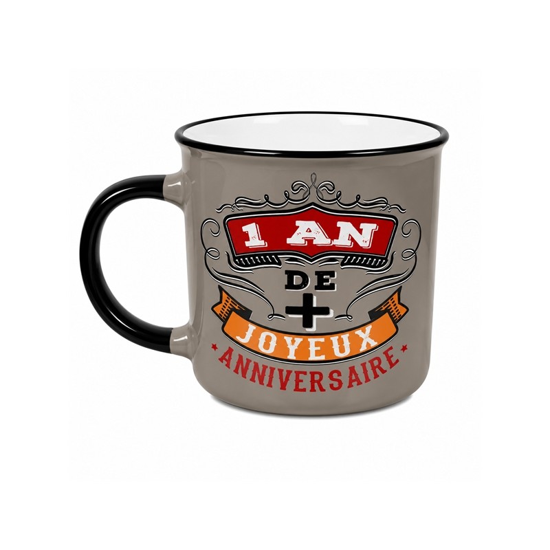 MUG 1 AN DE + JOYEUX ANNIVERSAIRE