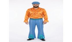 DEGUISEMENT ENSEMBLE 60/70 AVEC CASQUETTE BLEU/ORANGE TAILLE 54/56