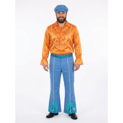 DEGUISEMENT ENSEMBLE 60/70 AVEC CASQUETTE BLEU/ORANGE TAILLE 54/56