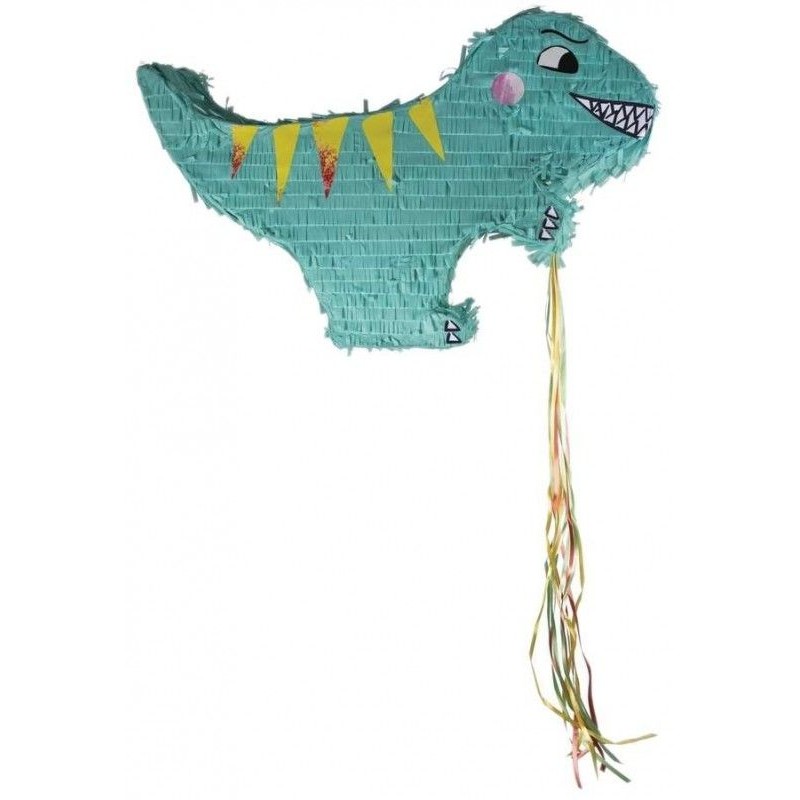 PINATA DINOSAURE RIGOLO BLEU VERT A TAPER