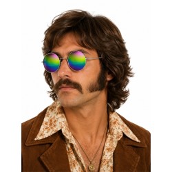 LUNETTES RONDE HIPPIE VERRE MIRROIR MULTICOLORE