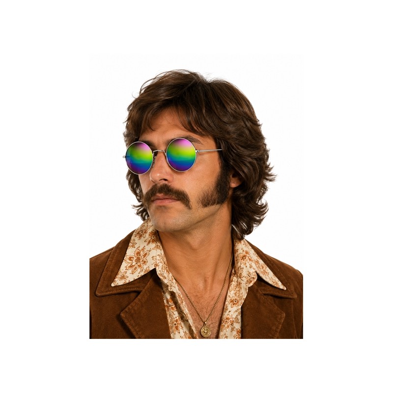 LUNETTES RONDE HIPPIE VERRE MIRROIR MULTICOLORE