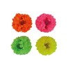 PINCE A CHEVEUX FLEUR FLUO ROSE VERT JAUN OU ORANGE 10 CM