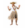 JUPE HAWAIENNE CEINTURE FLEURS 82 CM RAPHIA NATUREL