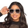 LUNETTES CARREES NOIRES AVEC EFFETS STRASS 
