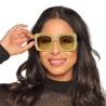 LUNETTES CARREES OR AVEC EFFETS STRASS 