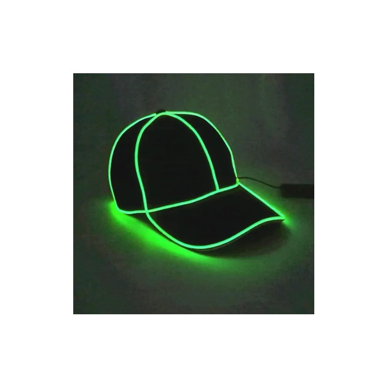CASQUETTE AVEC LED VERT 