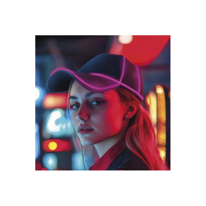 CASQUETTE AVEC LED ROSE FUCHSIA