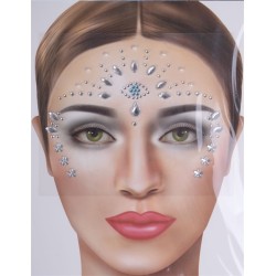 BIJOUX OU STRASS DE VISAGE ET CORPS DISCO ARGENT ET BLEU