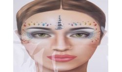 BIJOUX OU STRASS DE VISAGE ET CORPS RAINBOW MULTICOLORE