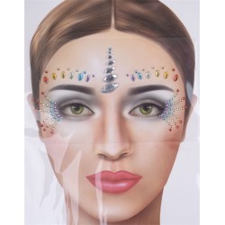 BIJOUX OU STRASS DE VISAGE ET CORPS RAINBOW MULTICOLORE