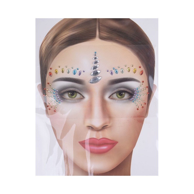 BIJOUX OU STRASS DE VISAGE ET CORPS RAINBOW MULTICOLORE