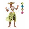 JUPE HAWAIENNE CEINTURE FLEURS 82 CM RAPHIA VERT