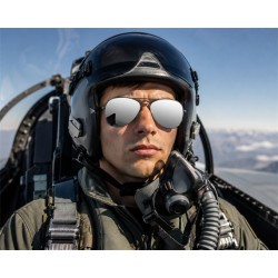 LUNETTES FORME PILOTE - AVIATEUR - POLICE - VERRES MIROIR