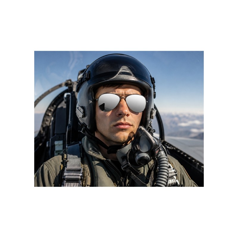 LUNETTES FORME PILOTE - AVIATEUR - POLICE - VERRES MIROIR