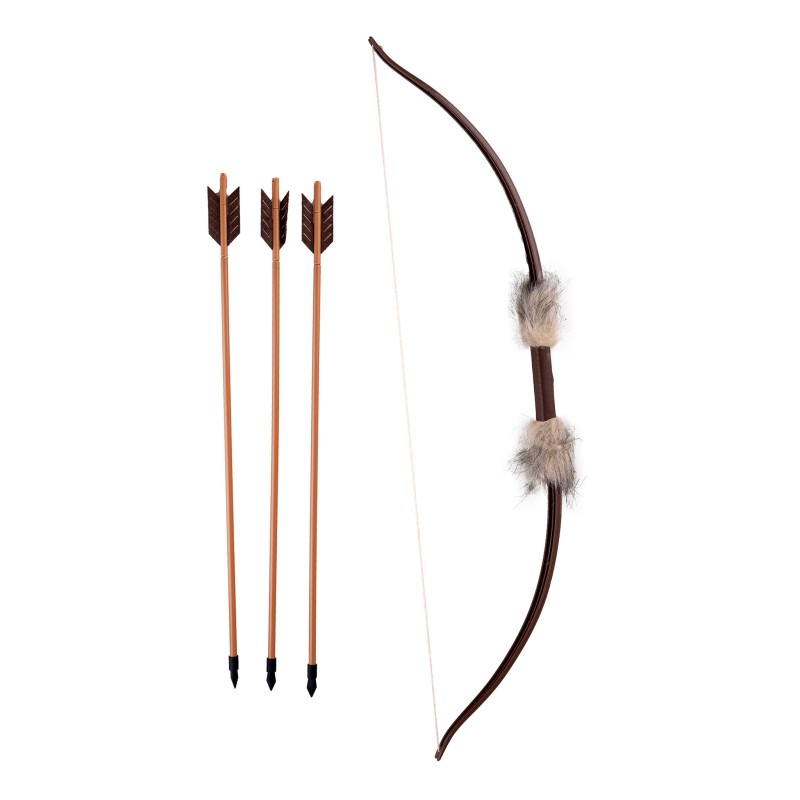 ARC 70 CM ET 3 FLECHES 50 CM D'INDIEN EN PLASTIQUE