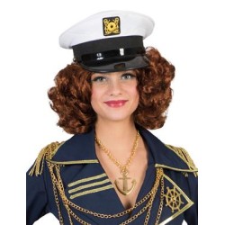 CASQUETTE CAPITAINE DE BATEAU BLANCHE MARIN EFFET REALISTE