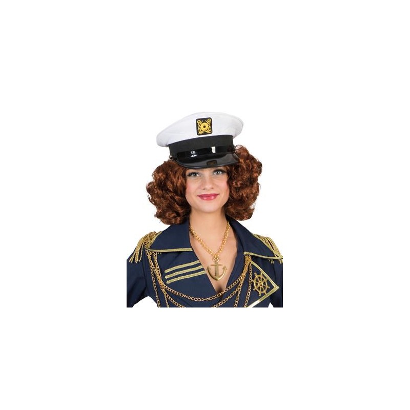CASQUETTE CAPITAINE DE BATEAU BLANCHE MARIN EFFET REALISTE