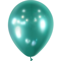 25 BALLONS LATEX 5" VERT CHROME MIROIR BALLONIA