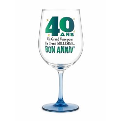 VERRE A VIN XXXL CADEAU ANNIVERSAIRE 40 ANS