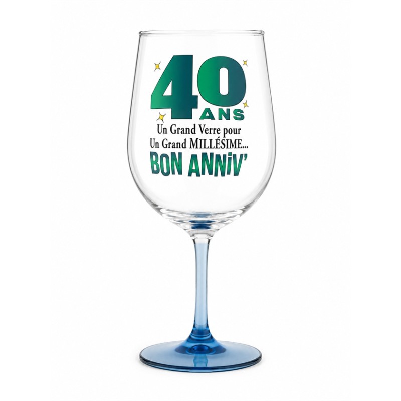 VERRE A VIN XXXL CADEAU ANNIVERSAIRE 40 ANS 