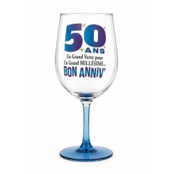 VERRE A VIN XXXL CADEAU ANNIVERSAIRE 50 ANS