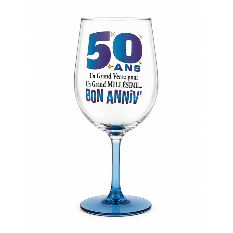 VERRE A VIN XXXL CADEAU ANNIVERSAIRE 50 ANS 