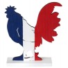 COQ TRICOLORE BLEU BLANC ROUGE FRANCE EN BOIS 15 X 17 X 4 CM