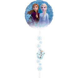 BALLON METALLIQUE ROND LA REINE DES NEIGES FROZEN AIRWALKER 60 X 170 CM