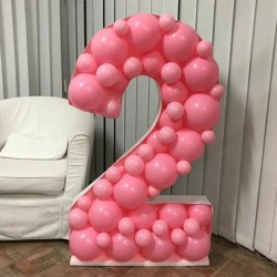 CHIFFRE 2 MOSAIC STRUCTURE A REMPLIR DE BALLONS 120 CM