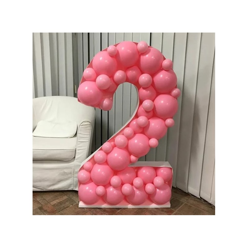 CHIFFRE 2 MOSAIC STRUCTURE A REMPLIR DE BALLONS 120 CM