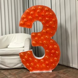 CHIFFRE 3 MOSAIC STRUCTURE A REMPLIR DE BALLONS 120 CM