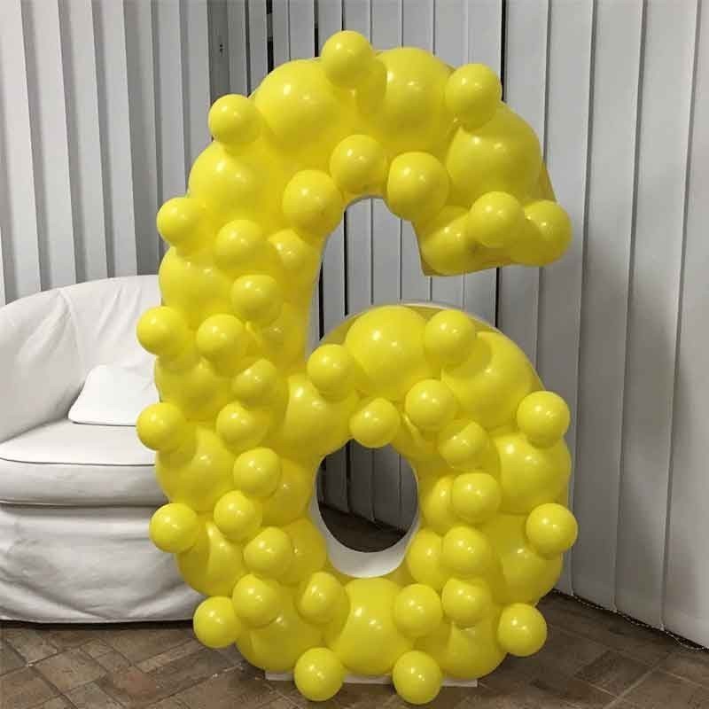 CHIFFRE 6 MOSAIC STRUCTURE EN SAGEX A REMPLIR DE BALLONS 120 CM