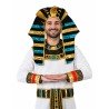 CHAPEAU EGYPTIEN , COIFFE DE PHARAON EN TISSU NOIR OR ET BLEU