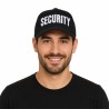 CASQUETTE NOIRE SECURITY BRODE BLANC