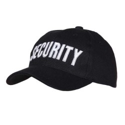 CASQUETTE NOIRE SECURITY BRODE BLANC