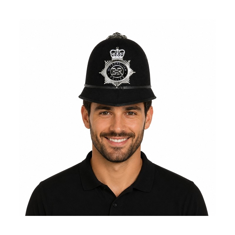 CHAPEAU POLICIER ANGLAIS BOBBY LONDRES VERSION LUXE
