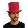 CHAPEAU HAUT DE FORME CUIR ROUGE