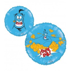 BALLON METALLIQUE ROND GENIE ALADIN BLEU 46 CM 