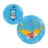 BALLON METALLIQUE ROND GENIE ALADIN BLEU 46 CM 