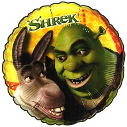 BALLON METALLIQUE ROND 45.7CM SHREK ET L'ANE