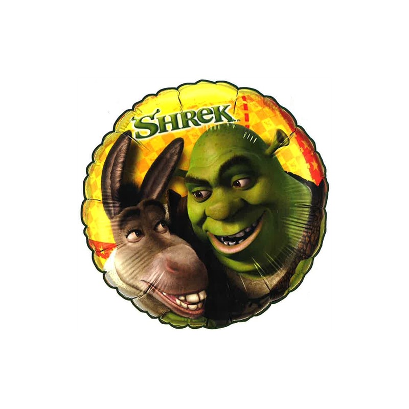 BALLON METALLIQUE ROND 45.7CM SHREK ET L'ANE