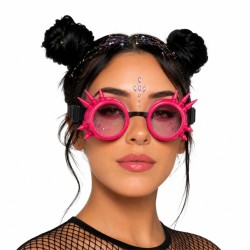 LUNETTES PARTY FESTIVAL TYPE AVIATEUR COULEUR ROSE FLUO BANDEAU ELASTIQUE